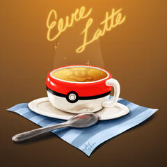 pokemon cafe eevee latte